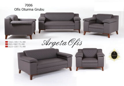 Geniş oturum alanına sahip konforlu 7006 Ofis Kanepeleri.