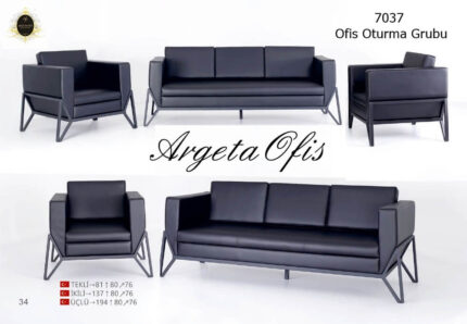 Zarif hatlarıyla dikkat çeken modern 7037 Ofis Kanepeleri.