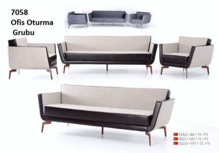 Renkli kumaş kaplama ile tasarlanmış estetik 7058 Ofis Kanepeleri