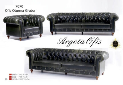 Modern ofis tasarımına uyum sağlayan zarif estetik detaylarla süslenmiş 7070 Ofis Kanepeleri.