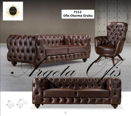 Modern ofis dekorasyonuna uyum sağlayan estetik 7112 Ofis Kanepeleri.