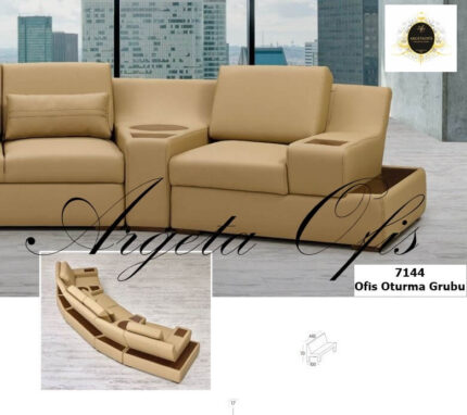 Zarif dikiş detaylarıyla süslenmiş estetik 7144 Ofis Kanepeleri.