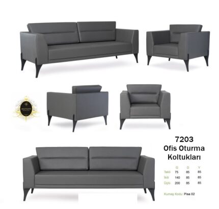 Rahat oturum alanına sahip modern estetik 7203 Ofis Kanepeleri.