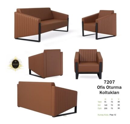 Estetik detaylarla süslenmiş modern 7207 Ofis Kanepeleri.