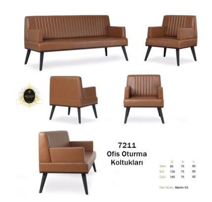 Zarif dikiş detaylarıyla estetik 7211 Ofis Kanepeleri.