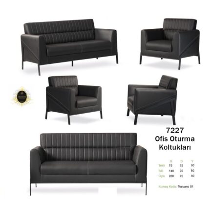 Dinlenme alanı için ideal olan şık estetik 7227 Ofis Kanepeleri.
