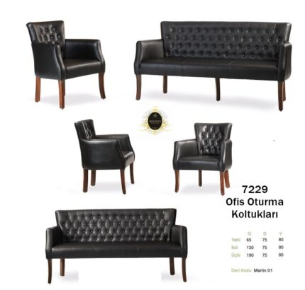 Göz alıcı detaylarla süslenmiş estetik 7229 Ofis Kanepeleri.