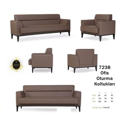 Renkli kumaş kaplama ile tasarlanmış estetik 7238 Ofis Kanepeleri.