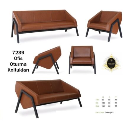 Deri kaplama estetik 7239 Ofis Kanepeleri