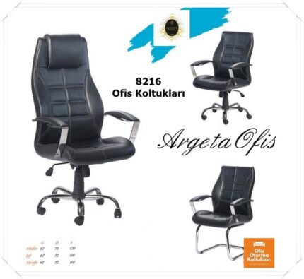 Ergonomik sırt desteği ve ayarlanabilir yükseklik ile Yönetici ofislerinizde konforlu bir çalışma ortamı yaratmak için lüks 8216 Ofis Koltuklarılarımızı tercih edin..